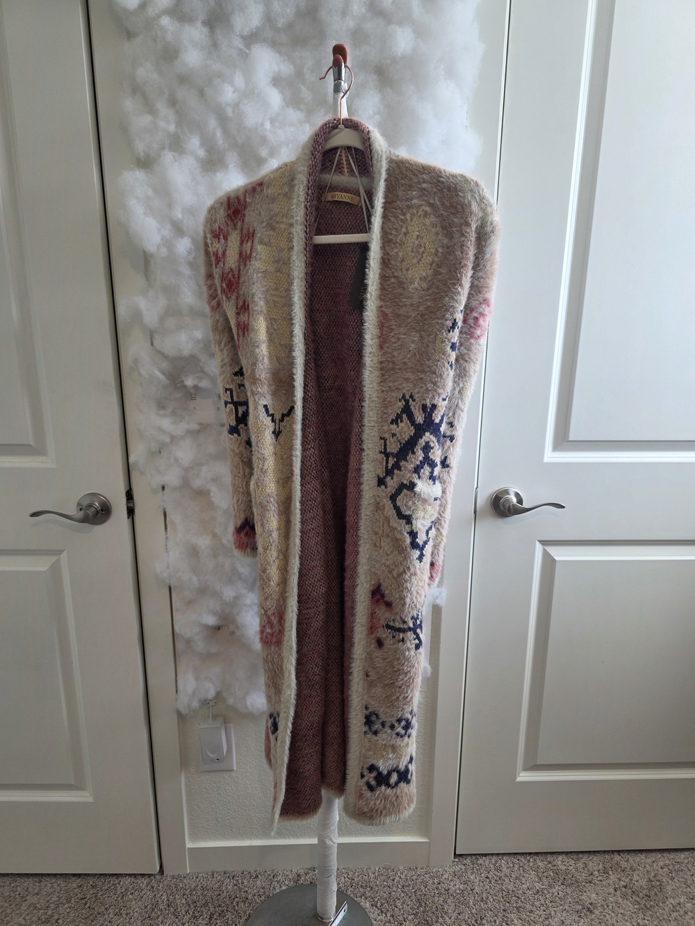 SHYANNE WOMEN'S SOUTHWESTERN PRINT EYELASH YARN DUSTER - Picture 5 of 7